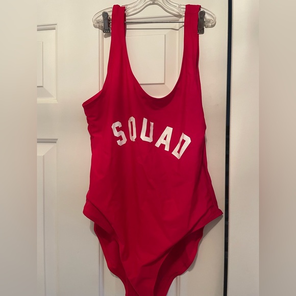 Red Squad One Piece Bathing suit - Size xl - Picture 4 of 5